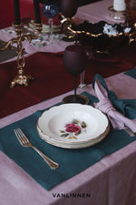 Load image into Gallery viewer, Table runner from natural linen in Burgundy 40x430 cm

