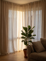 Load image into Gallery viewer, Custom Made Linen &amp; Hemp Curtains in Biscotti colour (Made to Measure) - 1 panel
