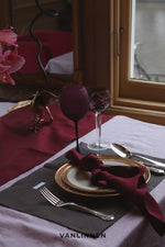 Load image into Gallery viewer, Table runner from natural linen in Burgundy 40x430 cm
