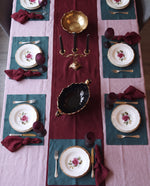 Load image into Gallery viewer, Table runner from natural linen in Burgundy 40x430 cm
