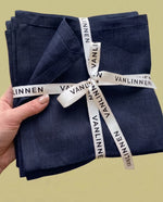 Load image into Gallery viewer, Dark night 100% Linen Napkins (Set of 4) – 45x45 cm
