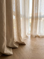 Load image into Gallery viewer, Custom Made Linen &amp; Hemp Curtains in Biscotti colour (Made to Measure) - 1 panel
