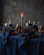 Load image into Gallery viewer, Dark night 100% Linen Napkins (Set of 4) – 45x45 cm
