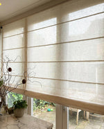 Load image into Gallery viewer, Linen Roman Blinds in Coconut-white colour
