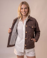 Load image into Gallery viewer, Quilted linen jacket Cocoa
