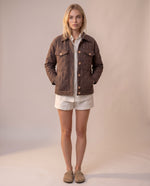 Load image into Gallery viewer, Quilted linen jacket Cocoa
