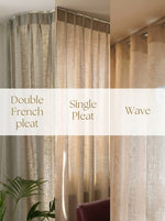 Load image into Gallery viewer, Contrast border trim, off-white 100% linen curtains - 1 panel
