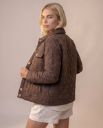 Load image into Gallery viewer, Quilted linen jacket Cocoa
