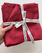 Load image into Gallery viewer, Scarlet red 100% Linen Napkins (Set of 4) – 45x45 cm
