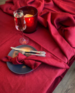Load image into Gallery viewer, Scarlet red 100% Linen Napkins (Set of 4) – 45x45 cm
