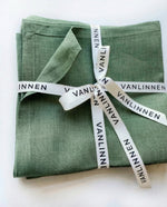 Load image into Gallery viewer, Olive 100% Linen Napkins (Set of 4) – 45x45 cm
