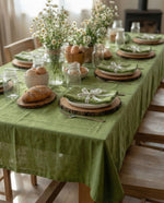 Load image into Gallery viewer, Easter table, tablecloth from soft natural linen in Lettuce Green
