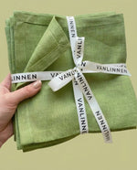 Charger l'image dans la galerie, Serviettes de table 100 % lin vert laitue (lot de 4) – 45x45 cm - Table de Pâques
