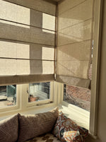 Load image into Gallery viewer, Linen Roman Blinds in Natural colour

