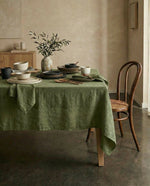 Load image into Gallery viewer, Tablecloth from olive linen
