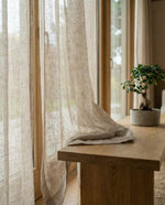 Load image into Gallery viewer, Natural linen sheer tulle in Beige colour - 1 panel
