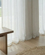 Load image into Gallery viewer, Natural linen sheer tulle in Blue-grey colour - 1 panel
