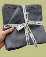 Charger l'image dans la galerie, Set de 4 serviettes 100 % lin Graphit – 45x45 cm
