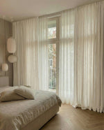 Load image into Gallery viewer, Off-white 100% linen thick curtains - 1 panel
