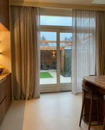 Load image into Gallery viewer, Natural linen sheer tulle in Safari colour - 1 panel
