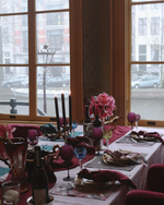 Load image into Gallery viewer, Table runner from natural linen in Burgundy 40x430 cm
