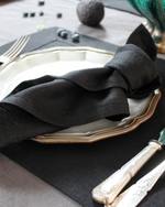 Load image into Gallery viewer, Linen napkin in black colour
