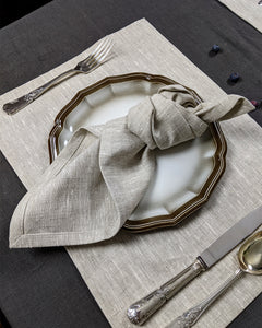 Table placemats from rough linen