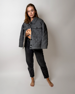 Load image into Gallery viewer, Quilted linen jacket in Graphite
