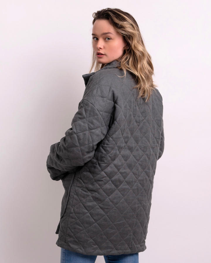 Multiseason linen quilted jacket