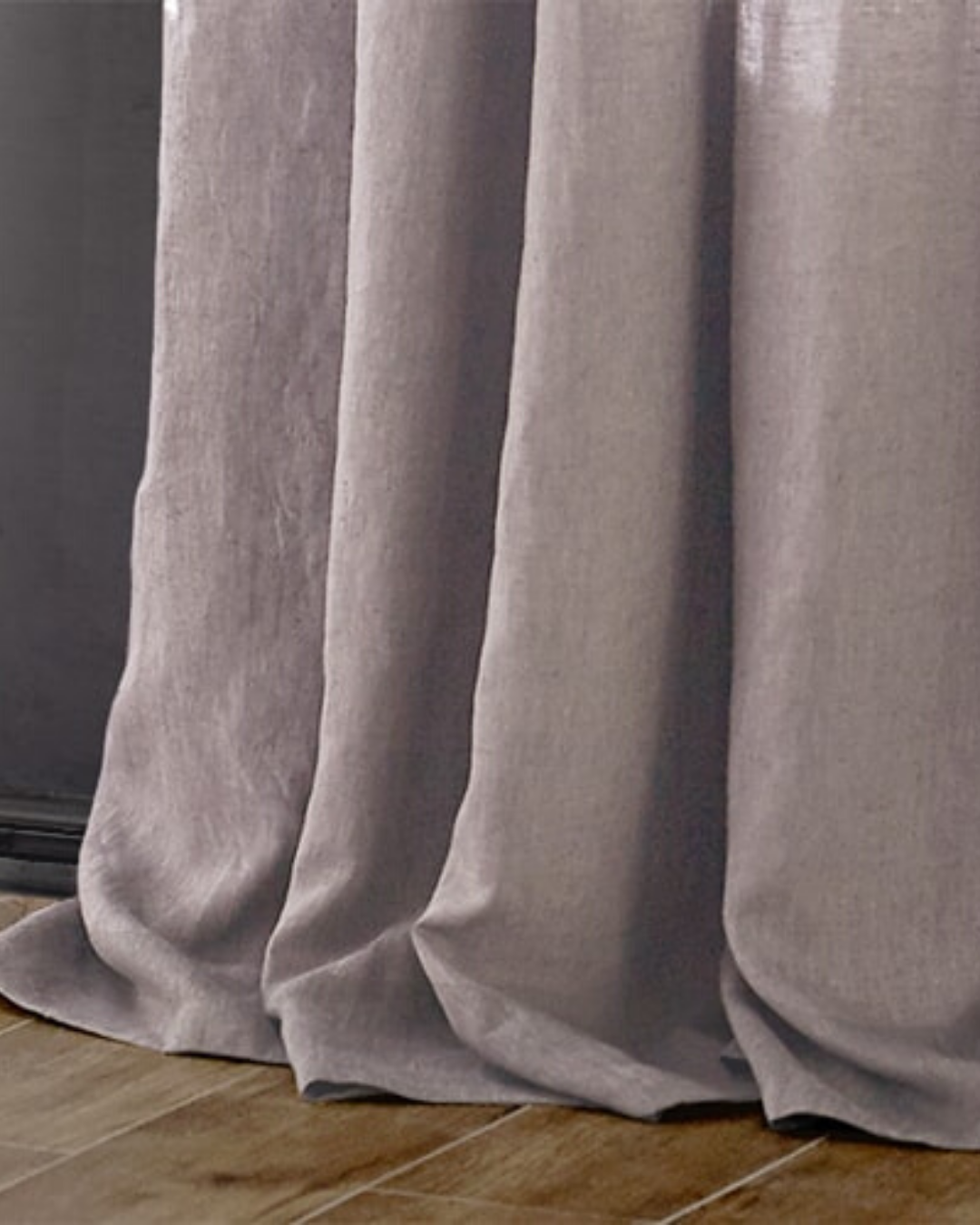 Lilac natural linen curtains, sheer drapes - 1 panel