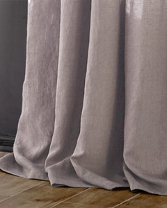 Lilac natural linen curtains, sheer drapes - 1 panel