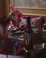 Load image into Gallery viewer, Table runner from natural linen in Burgundy 40x430 cm
