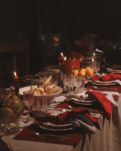 Linen table placemat in burgundy