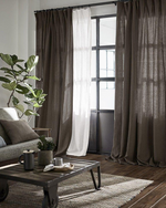 Load image into Gallery viewer, Chestnut linen curtains, thick drapes - 1 panel
