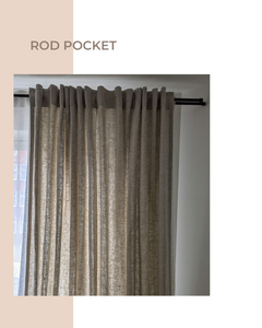 Chestnut linen curtains, thick drapes - 1 panel