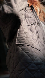 Load image into Gallery viewer, Quilted linen jacket in Graphite
