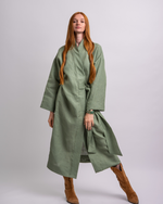 Load image into Gallery viewer, 100% Linen Kimono – Boho Natural Fabric, Japandi Style
