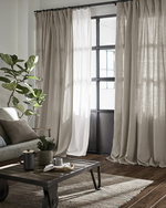 Load image into Gallery viewer, Natural grey linen, thick drapes - 1 panel
