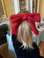 Load image into Gallery viewer, Christmas Scarlet red bow made of linen
