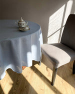 Load image into Gallery viewer, Tablecloth from soft linen in dusty blue
