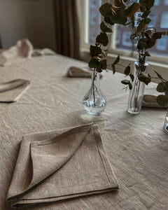 Tablecloth from rough natural linen