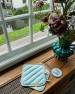 Load image into Gallery viewer, Linen potholder in Turquoise x1
