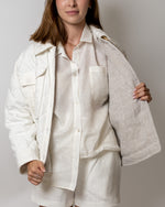 Load image into Gallery viewer, Quilted linen jacket Off White
