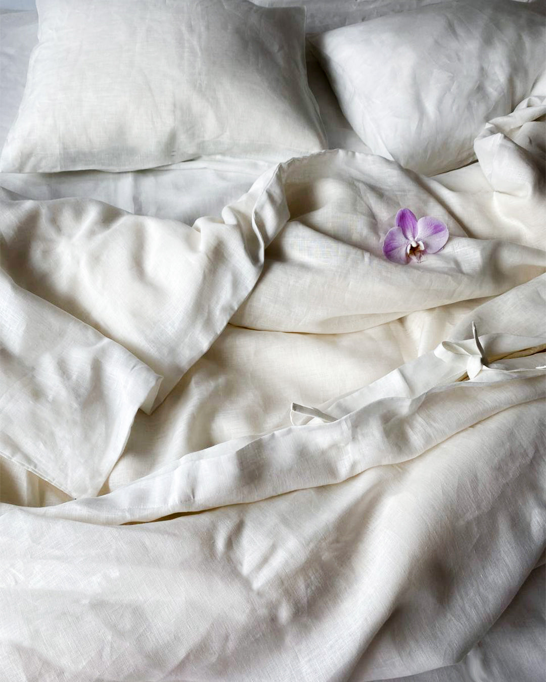 White bedding set from soft linen