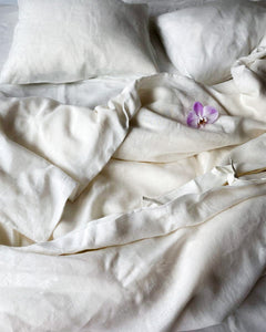 White bedding set from soft linen